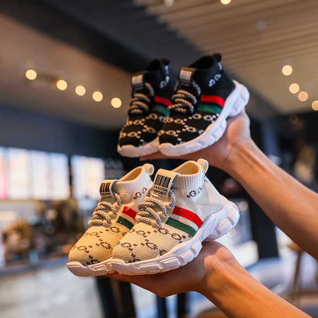 

New Autumn Kids Shoes Unisex Toddler Girls Boys Sneakers Mesh Breathable Fashion Casual Children Shoes Size 21-30, White