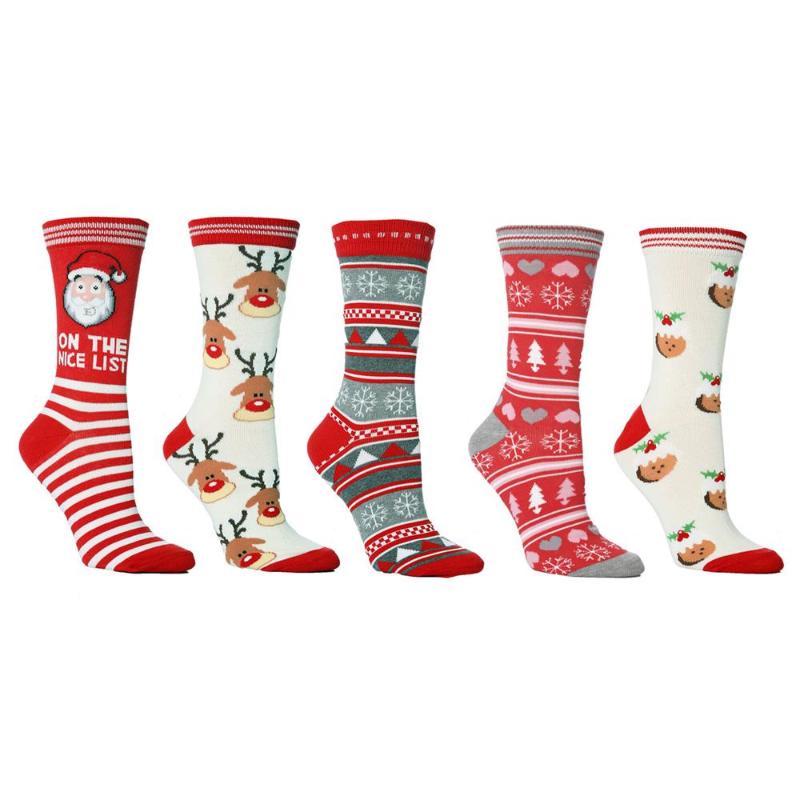 

Christmas Socks Cotton Socks Middle Tube Soft Comfortable Cute Designs High-Quality Breathable Antiseptic Sweat-Absorbent natal