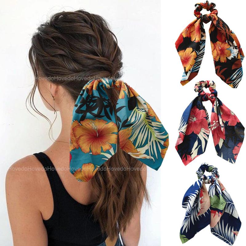 

Bohemia Style Print Hair Scarf Bow Scrunchies Ponytail Headband for Women Hair Accessories Bowknot Elastic Rope Hairbands