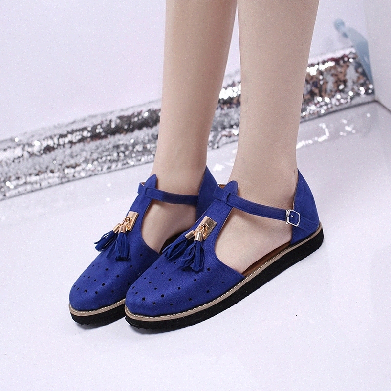 

Women Summer Flat Tessel Open Toe Shoes Beach Big Size Ladies For Woman Ankle Strap Sandals Buckle Female Drop Shipping #pS6N