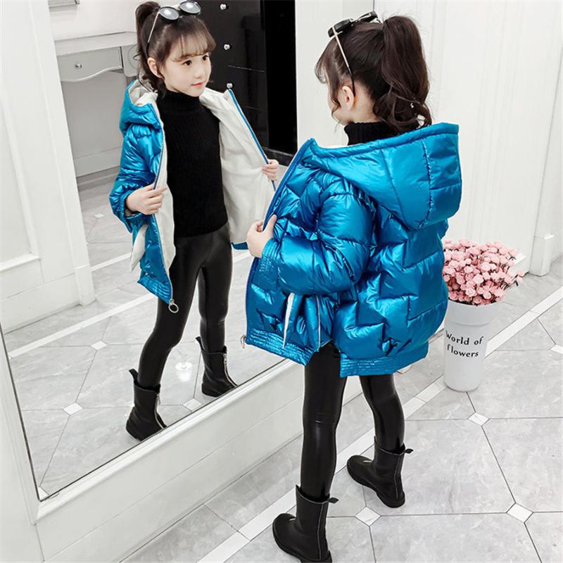 

Children's Winter Girls Warm Coat Fashion Kids Hooded Jacket Coat for Girl Outerwear Long Style Girls Clothes 3-13year, As picture
