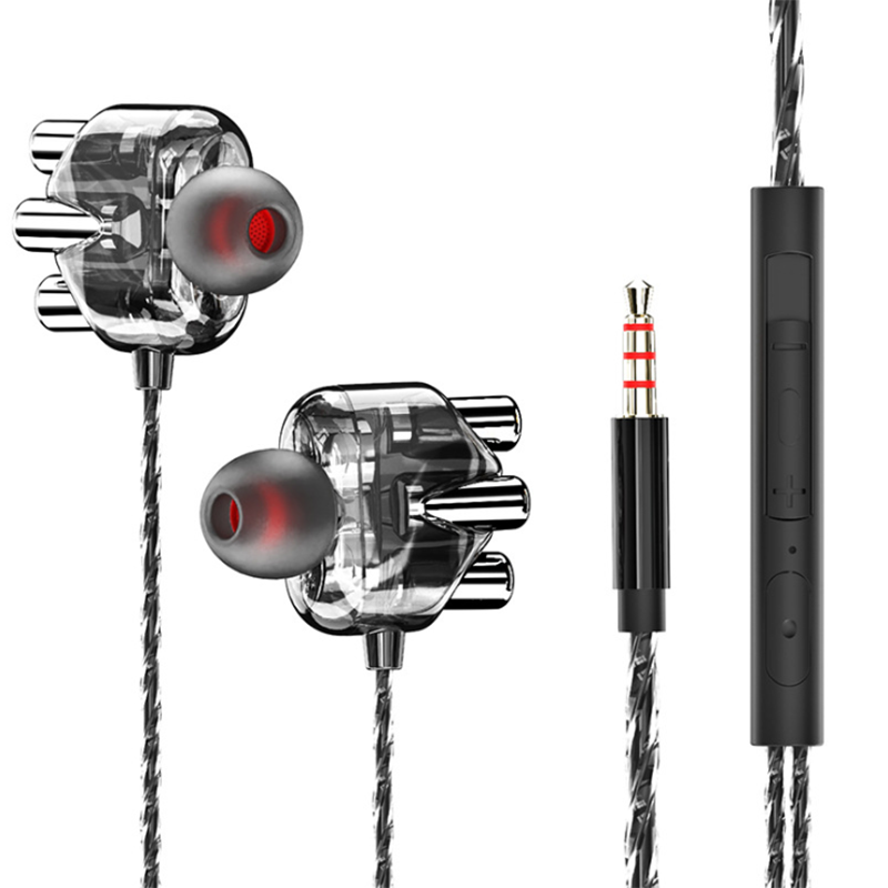 

3D Hifi 3.5mm Dynamic Earphones Stereo Wired Control Headset Universal In Ear Bass Headphones For Huawei SmartPhone, White