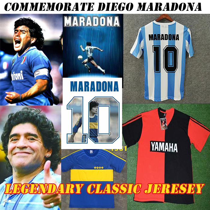 

Conmemora Maradona!!!!!!! Argentina Retro Napo Boca Club Atlético Newell' Old Boys 1978 1981 1986 1987 Camiseta de fútbol Kit, Black