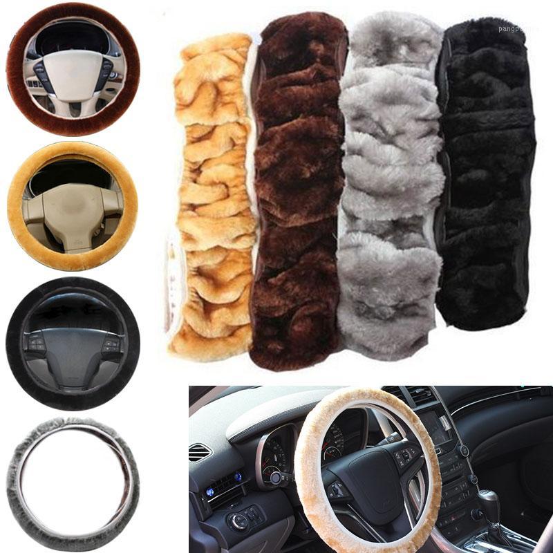 

High Quality Universal Car Steering Wheel Cover Soft Warm Plush Winter Elastic Steering Wheel Cover Auto Supplies Car Accessorie1