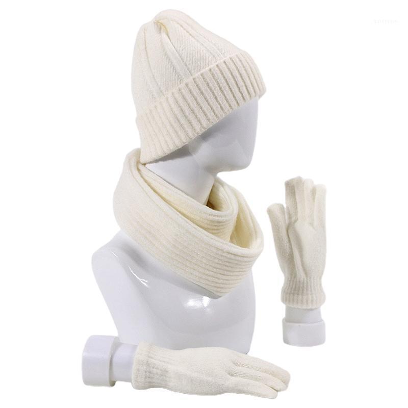 

3pcs Men Women Knitted Beanie Hat Scarf Gloves Set Unisex Thick Winter Warm Cap1