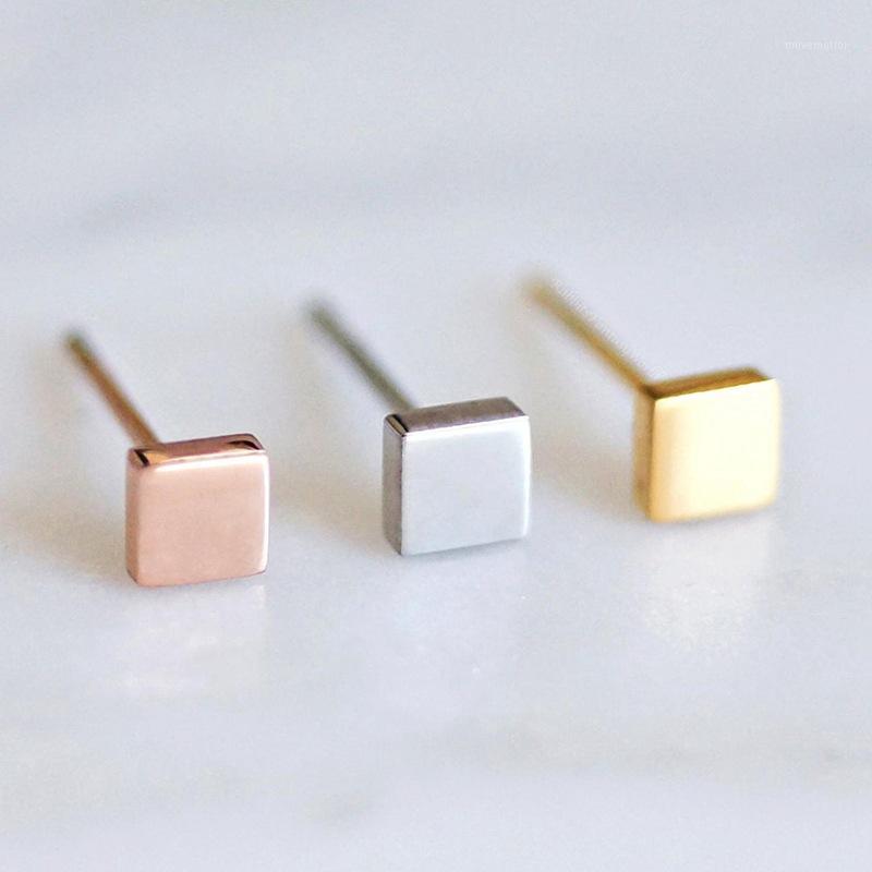 

Simple stainless steel earrings Fashion square earrings mini wholesale 316L accessories1