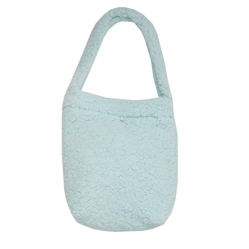 

2021 New Design Mint Green Imitation Lamb Velvet Shoulder Bag Women's Fashion Luxury Handbag Torebki Damskie Flap