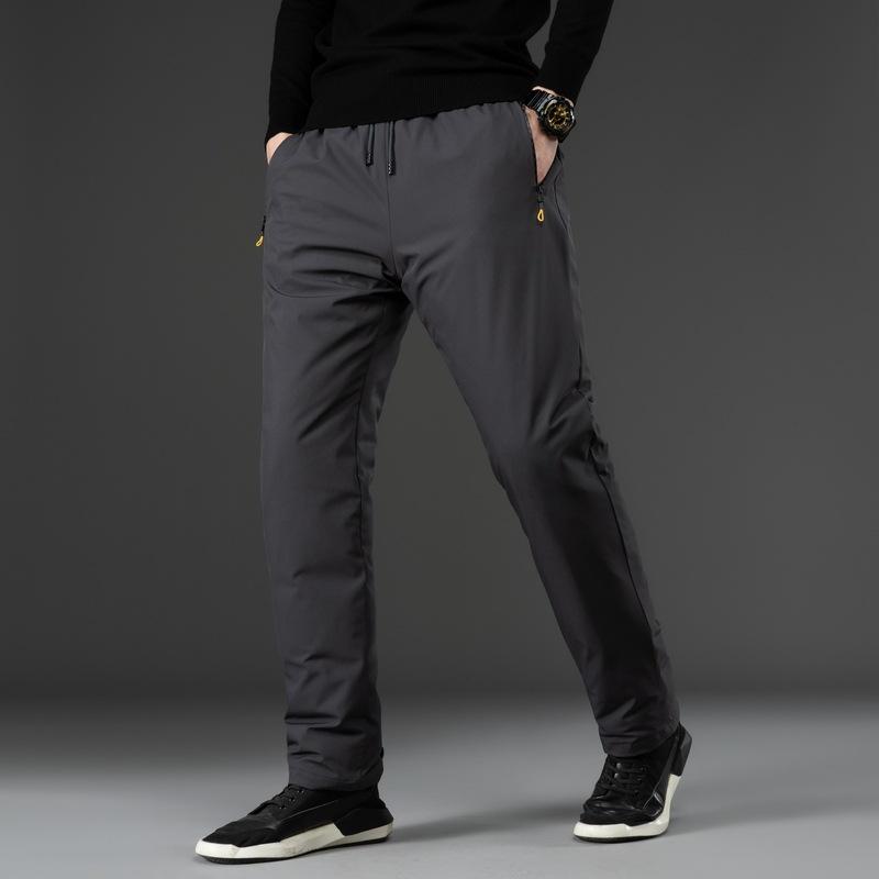 

Boutique 90 white duck down] new men's urban leisure white duck down down trousers pants men's trousers, Black