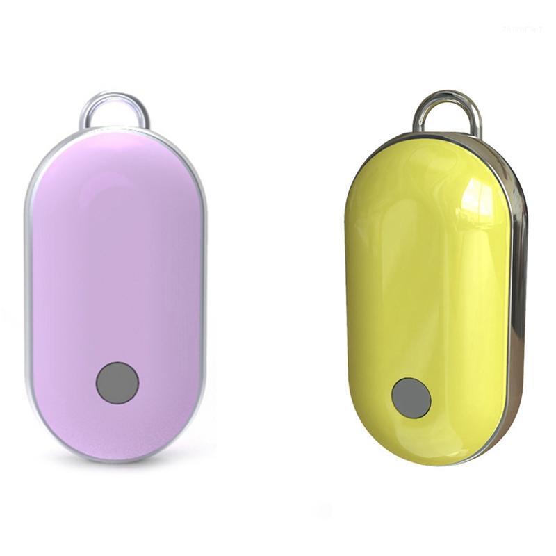 

2Pcs Wearable Air Purifier Personal Necklace Air Freshener Portable Ionizer USB Rechargeable Cleaner Purple & Yellow1