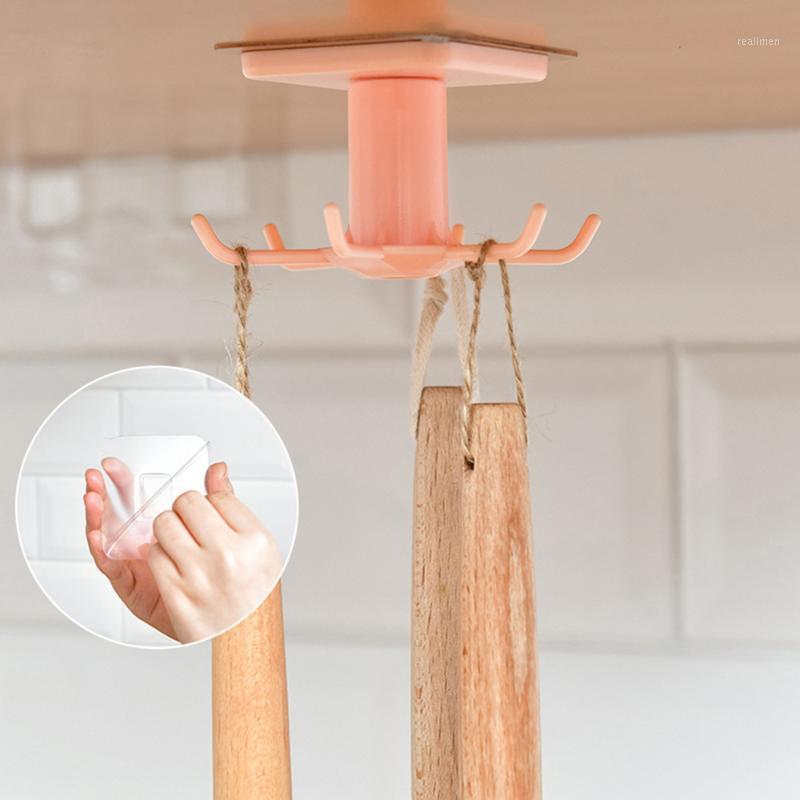 

Creative Wall Decorative Hooks Hanger 360 Degree Rotatable Hooks Bathroom Kitchen Utensils Hook without Holes1