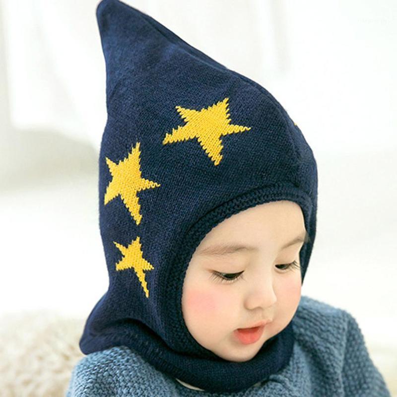 

newborn hats Beanie Warm Knitted Winter Hat Cartoon Star Boy Girl Soft Hooded Bib One Piece crochet tricot accessoires #351, Gray