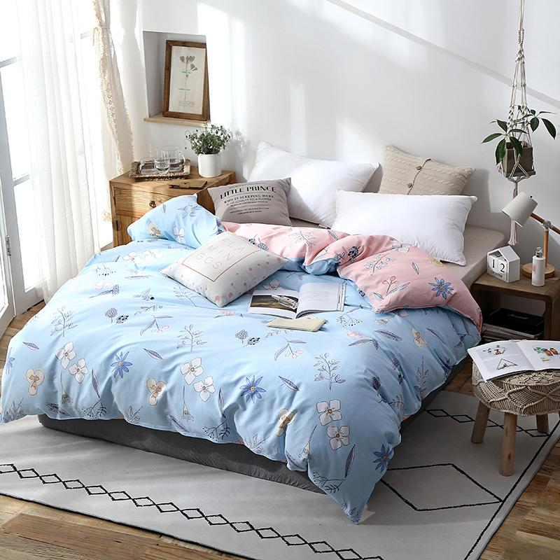 

Light Blue Print Duvet Cover Comforter/Quilt/ Case 100% Cotton Soft With Zipper Twin Full Queen King Double Single Size, 01