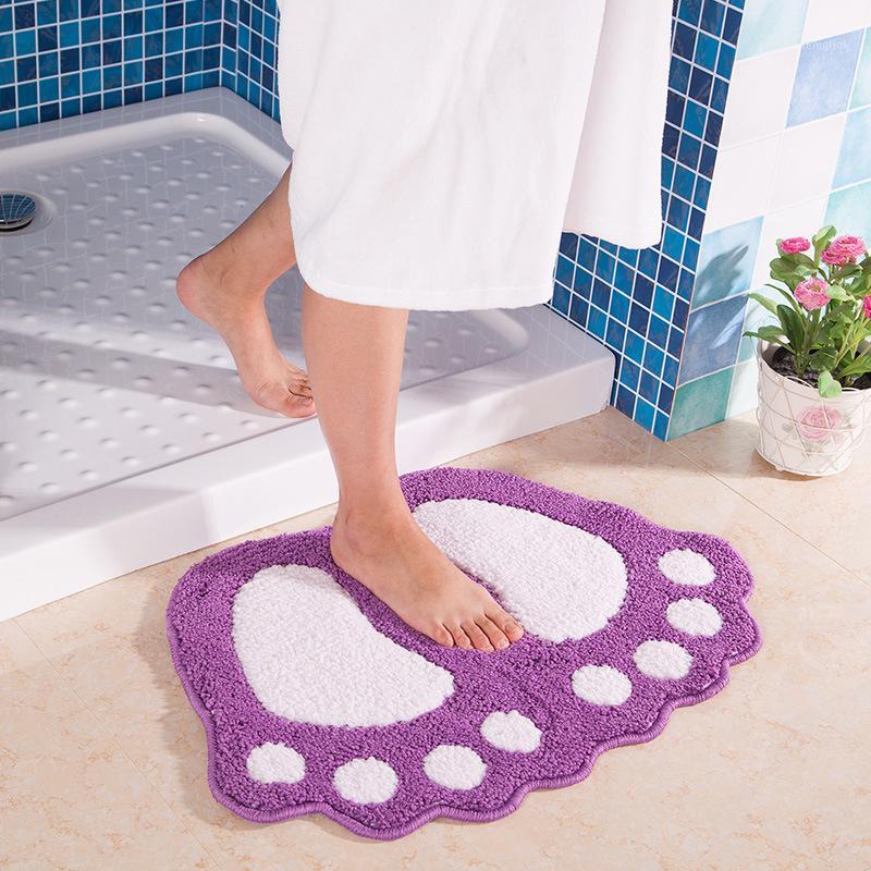 

Bathroom Rug Bath Pad Carpets Microfiber Mini Mats Foot Print Bath Non-slip Carpet,Mat Toilet1, Red