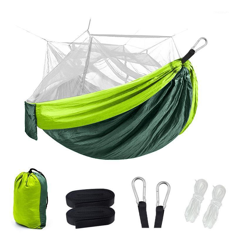 

2021 Parachute Cloth Mosquito Outdoor Goods Nylon Spinning Hammock With Net Tarp Toldo Camping Beach Car Tent Awning Camouflage1