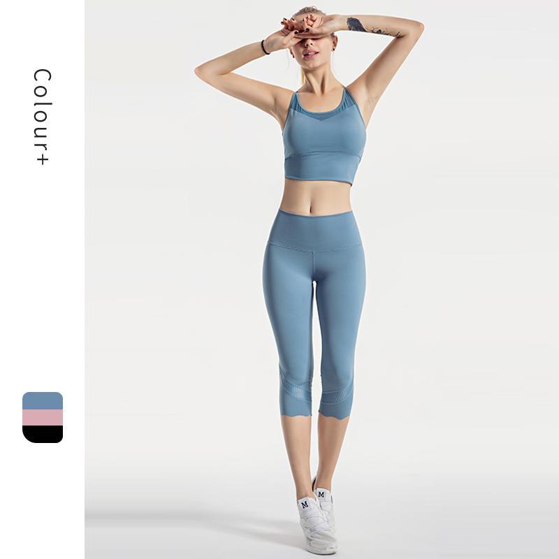 

ATSANI Yoga Set Black bra and leggings Woman Gym Sexy Beautiful Back Mesh Fitness Clothing Sportswear High Waist Gym Leggings1