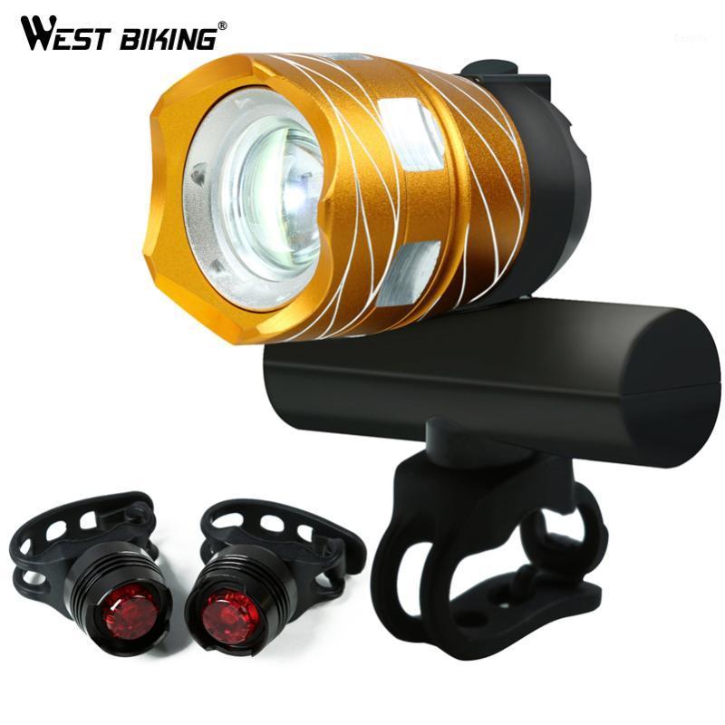 

WEST BIKING Ultra Bright Bike Light 1200LM Free Zoom Waterproof T6 LED Front Headlight Taillights USB Rechargeable Bicycle Light1