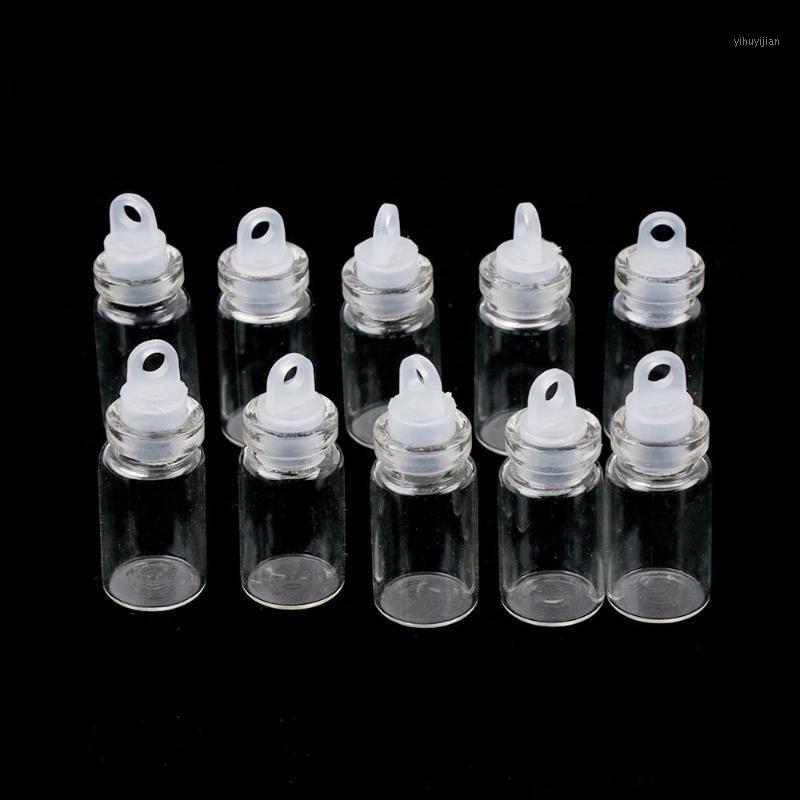 

10 Pcs 1ML Portable Mini Clear Glass Wishing Bottle Drifting Bottles Vials With Plastic Cap1