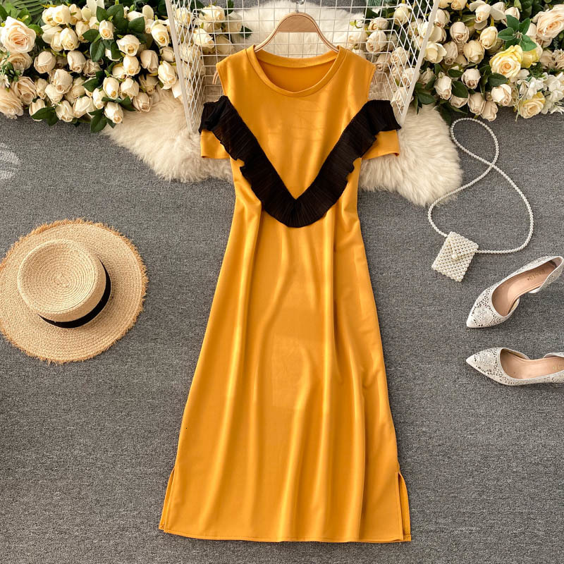 

2021 New Singiny sexy women off the shoulder dressed loose neck short summer streetwear dress H7J2, Brown