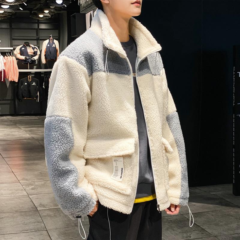

Boutique models in the fall and winter of 2020 young men cotton-padded clothes, leisure joker collar loose version of the coat, Dark grey