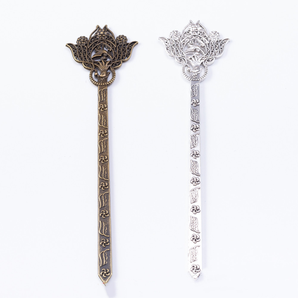 

10pcs 135*36MM Antique silver color hairpin bronze Flower hair stick ancient hairstick metal diy hairwear hair jewelry bookmark