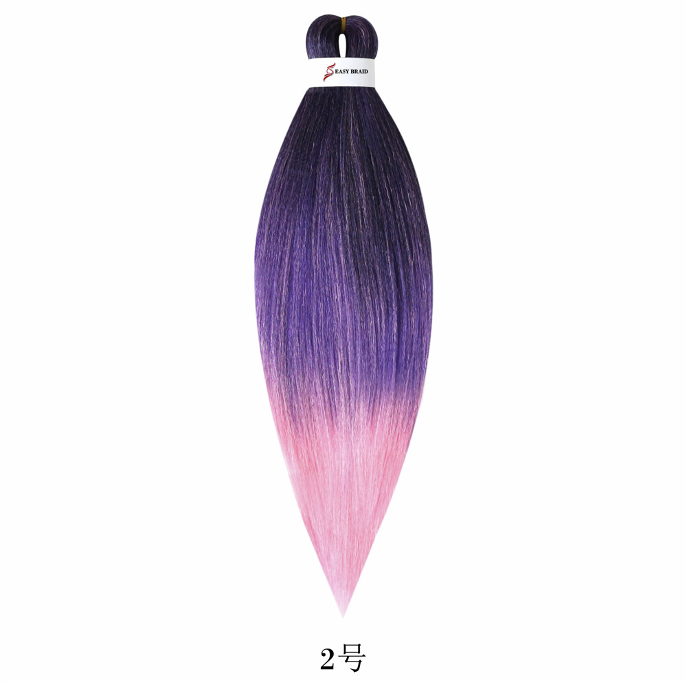 

26 Inch Pre Stretched Braiding Hair Extensions Ombre Easy Jumbo Braids Hair 90g/pcs Synthetic Crochet Braids Black Brown Pink