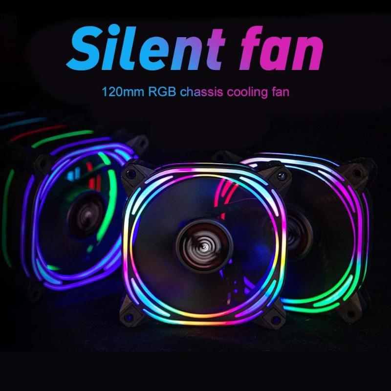 

RGB PC Fan 12V 6 Pin 12cm Cooling Cooler Fan with Controller for Computer Silent Gaming Case