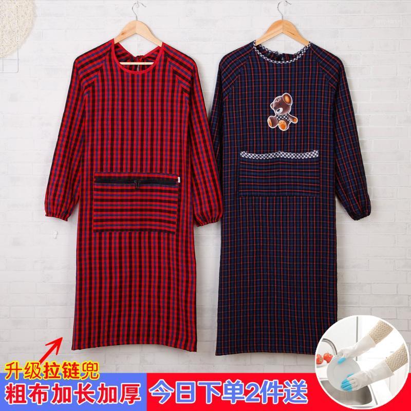 

Kitchen apron long-sleeved cotton fashion anti-dressing waterproof and oil-proof1
