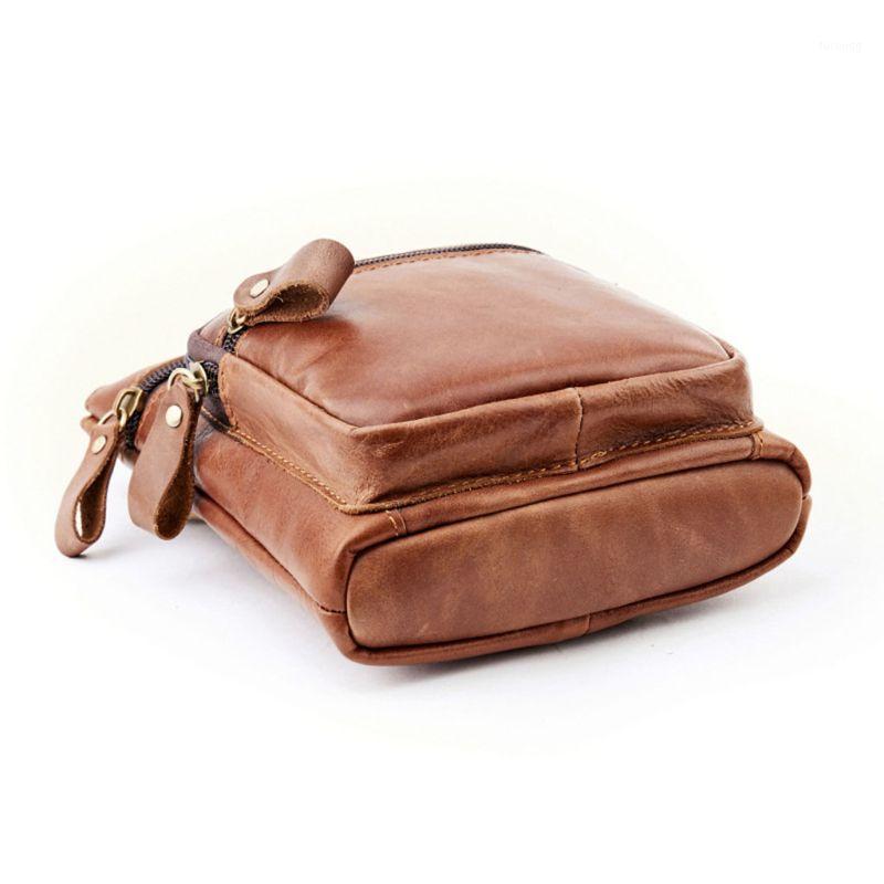 

Men Vintage PU Leather Shoulder Bag Crossbody Small Messenger Satchel Business Bags M5TE1, Brown