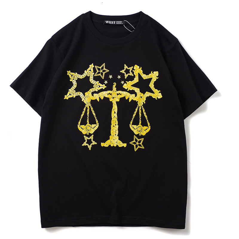 

2021 High News Luxury Men Pound Constellation T-shirts Hip Skateboard Street Cotton Shirt Top # E23 1RWT