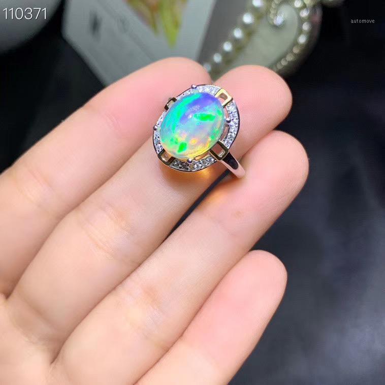 

New Coming Natural and Real Natural and Real Opal Ring Solid 925 Sterling Silver For Women Colour Gem Stone Rings Fine Jewelry1