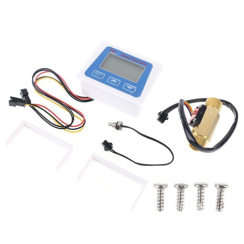 

Digital Lcd Display Water Flow Sensor Meter Flowmeter Rotameter Temperature C90A1