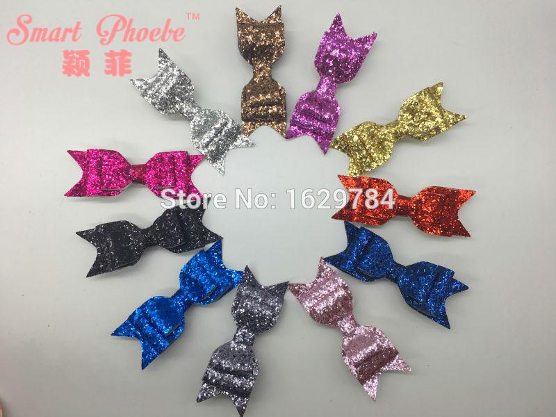 

Boutique 30pcs Fashion Cute Glitter Hair Bow Hairpins Solid Triple Bowknot Hair Clips Princess Headwear Accessories, Multi