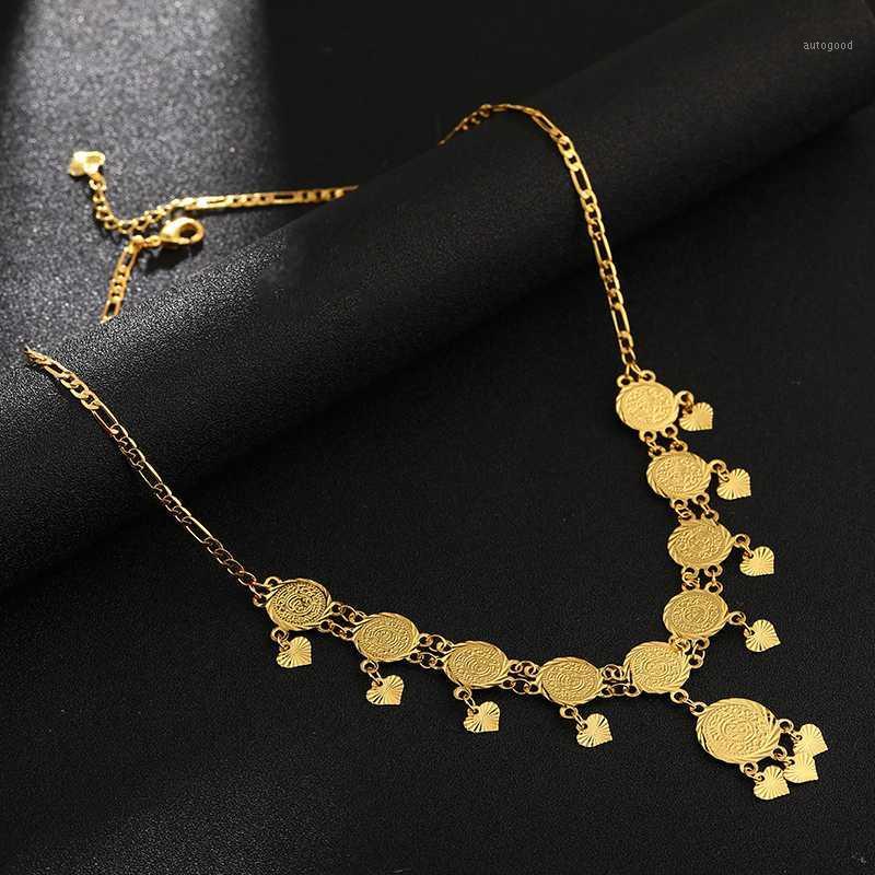 

Chains Middle Eastern Arab Women Ancient COIN Necklaces For Arabs Gold Color Jewelry Wedding Gift1