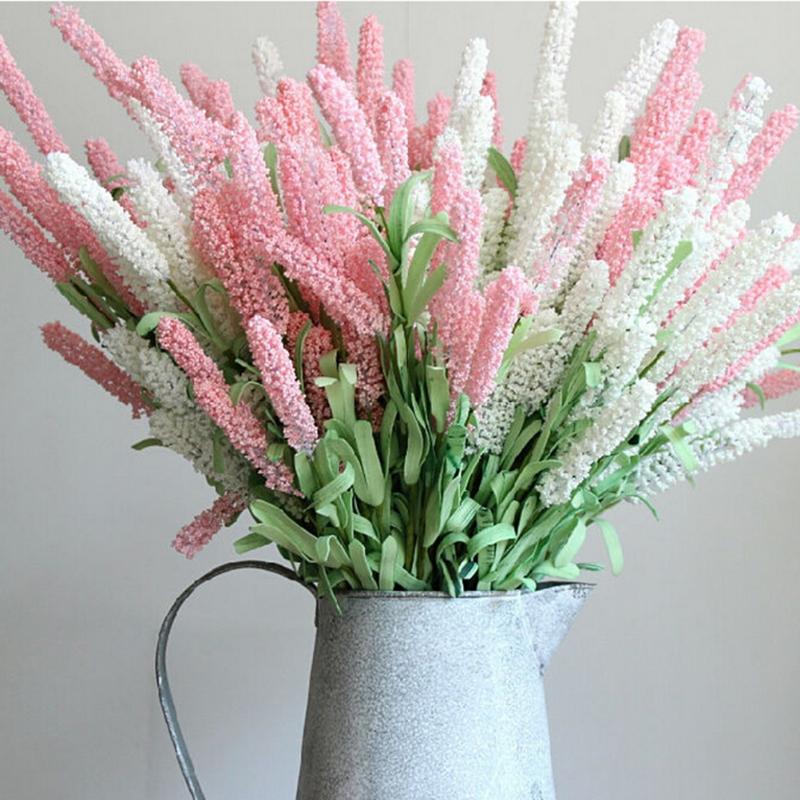 

12 Head/bouquet Artificial Lavender Silk Flowers Bouquet Home Garden Decoration 4 Colors, White