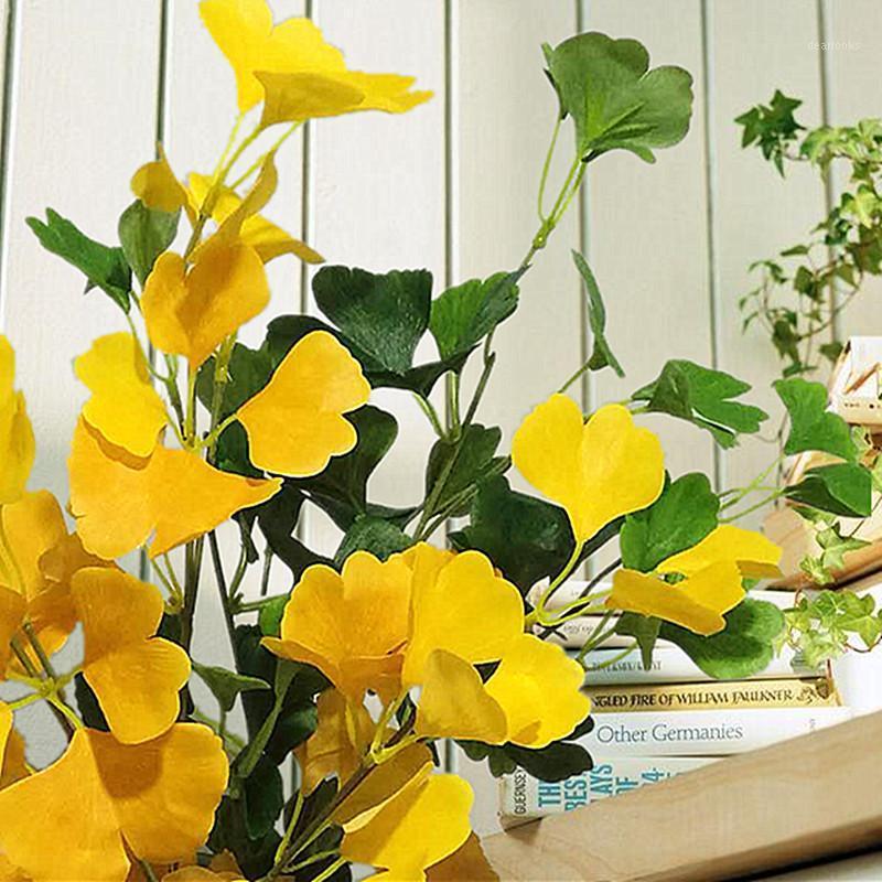 

Ginkgo Artificial leaves decoration fall golden leaf faux foliage DIY decoration fake plants plante artificielle1, Green