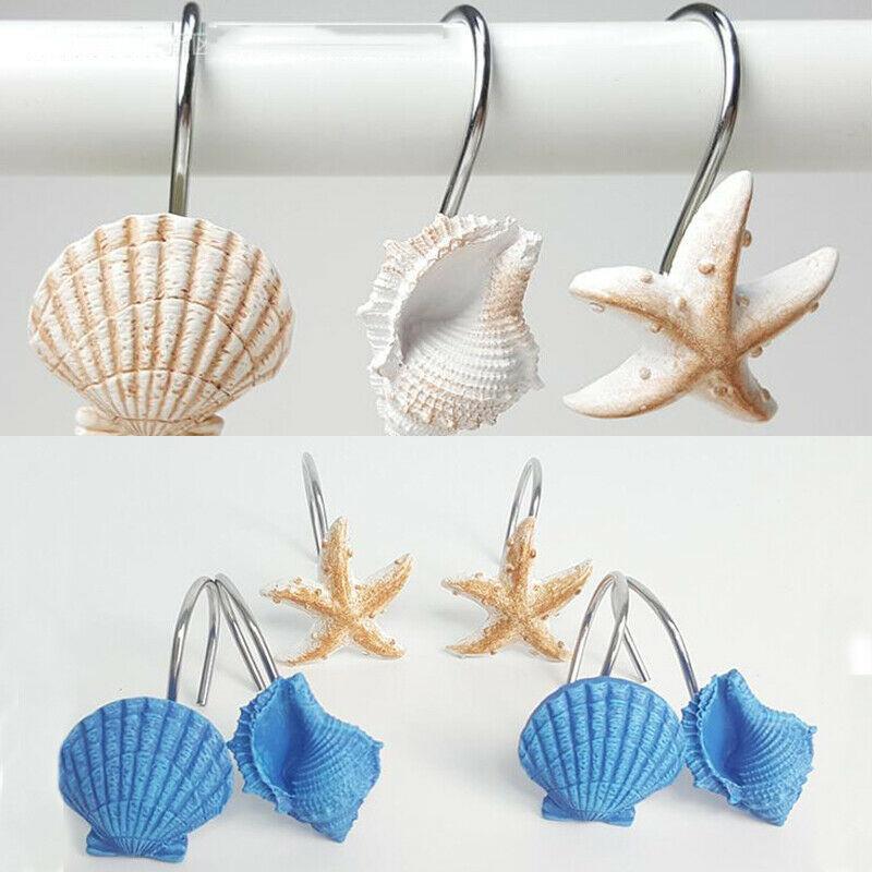 

12pcs Seashell Shower Curtain Hooks Bathroom Beach Shell Decor Curtain Hooks Bathroom Beach Shell Decor1