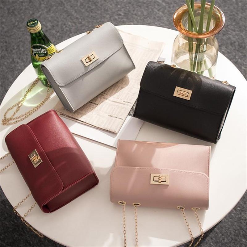 

Fashion Small Square Bag PU Leather Chain Phone Shoulder Bags Women's Luxury Designer Handbags For Women 0, Pink