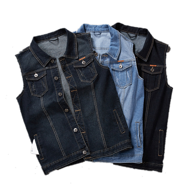 

2021 New Plus Size 8xl 7xl 6xl Spring Clothes Denim Manly Vests Sleeveless Cowboy Casual Men's Jackets Vest Male Waistcoats 8d7x, Sky blue.