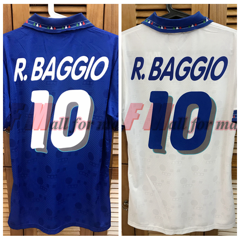 

IT 94 WC vintage classic retro Home & Away Shirt Jersey R.Baggio Football Custom Name Number Patches Sponsor, 10 r.baggio