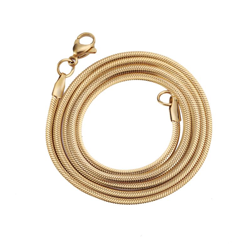 

Classy Clavicle Chain Necklace Width 2MM Stainless Steel Flat Necklace Mens Womens Sell Gold Color Hip Hop Jewelry Snake Chain