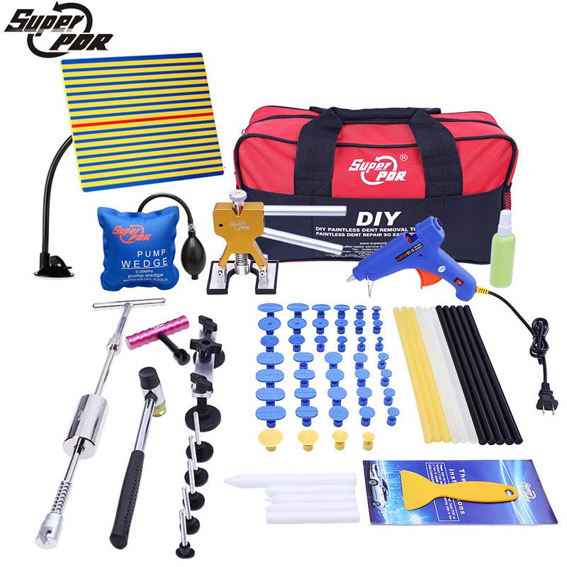 

PDR Tools Kit Paintless Dent Repair Tool Set for Car body dent removal tools set Glue Puller Glue Gun hand Bag tabs