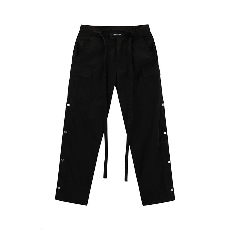 

2021 New Black Ribbon Multiple Buttons Fog Sweatpants Women Essentials Trousers Pants Joggers Men Clothing Yksn