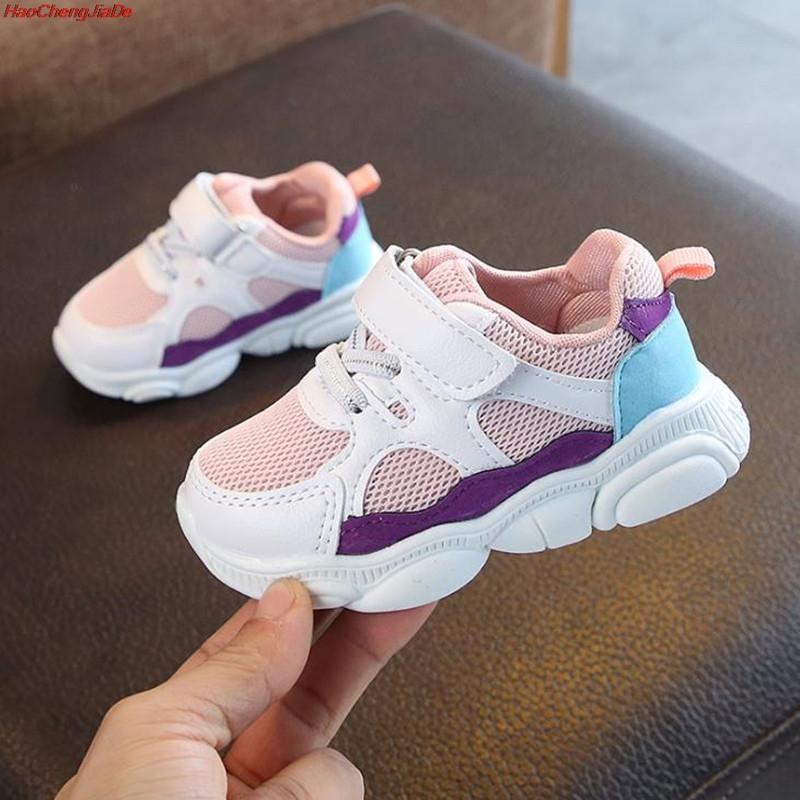 

Children Sports Shoes Boys Girls Spring Damping Casual Shoes Toddler Slip Patchwork Breathable Sneakers kids, Black