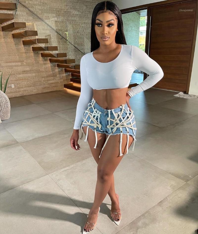 

Mid Waist Jeans For Women' Strappy Wash Denim Shorts Casual Streetwear Plus Size Blue Black Straight Leg Pants Fashion Clothing