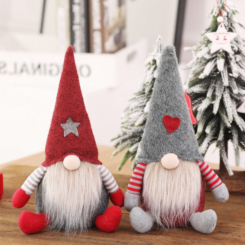 

Wholesale 50pcs Handmade Christmas Tree Cartoon No Face Fluff Doll Decoration Xmas Home Party Ornament Creative Festive Hanging Doll Gifts