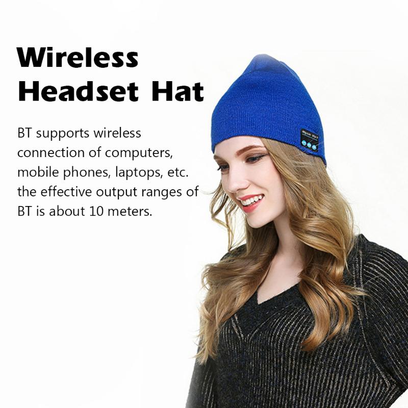 

BT Music Cap Wireless Headset Hat Talking And Listening To Songs Knitting Hat Cycling Warm Warm Knitted Cap, White