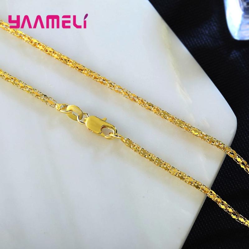

Newest Punk Stylish Women And Mens Link Chain Yellow Gold Filled Necklace Wholesale Vintage Hip Hop Jewelry Free Shipping