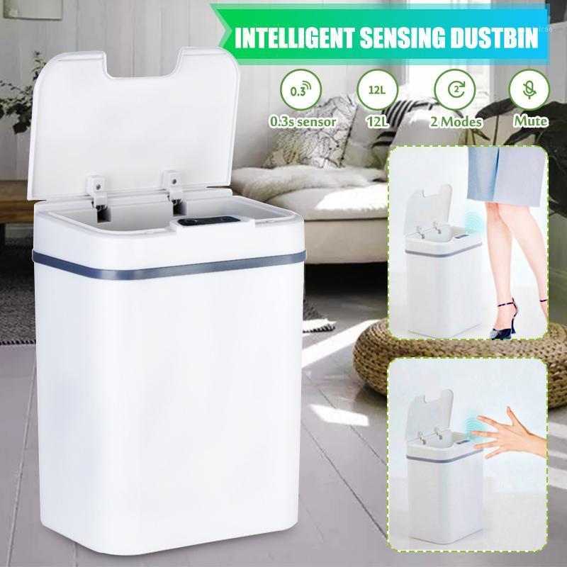

12L Waste Bins Kitchen Home Household Electric Full Automatic Intelligent Automatic Sensing Dustbin Garbage Trashcan Bathroom1