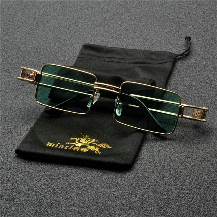 

MINCL small Square Sunglasses Women 2020 Fashion Flat Top Red Black Clear Green Lens Men Shade Mirror UV400 NX