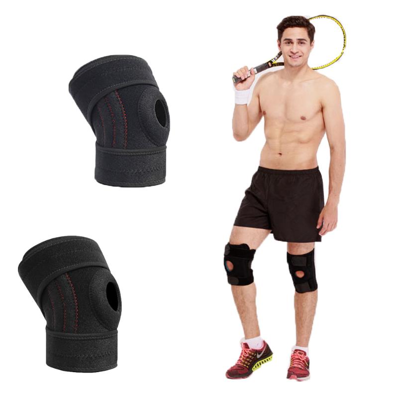 

Knee Brace Joint Pain Support Adjustable Breathable Professional Sports Knee Support Black Nylon Guard Protector Strap 1PC